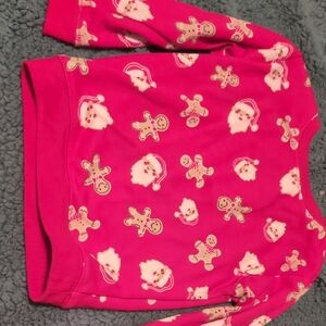 Holiday Time Pink Santa and Gingerbread Sweatshirt